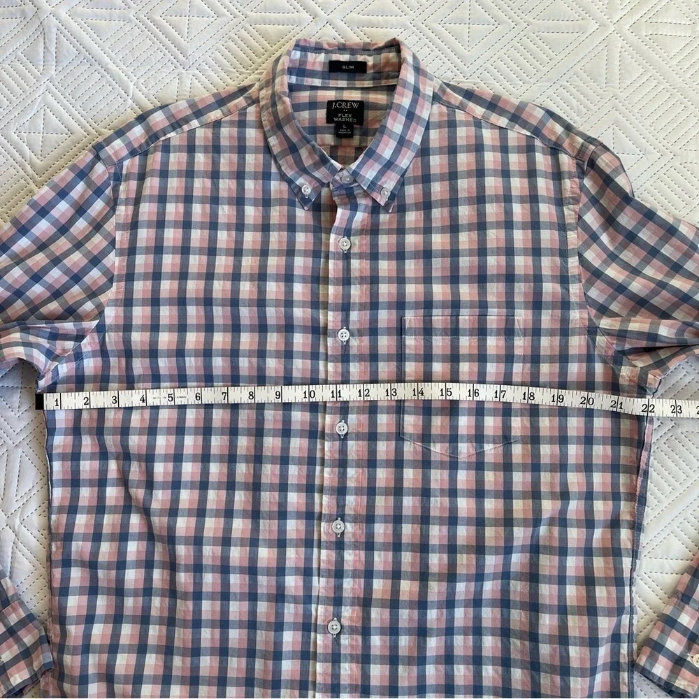 J. Crew Flex Washed Slim Fit Button Down Long Sleeve Shirt Size Large